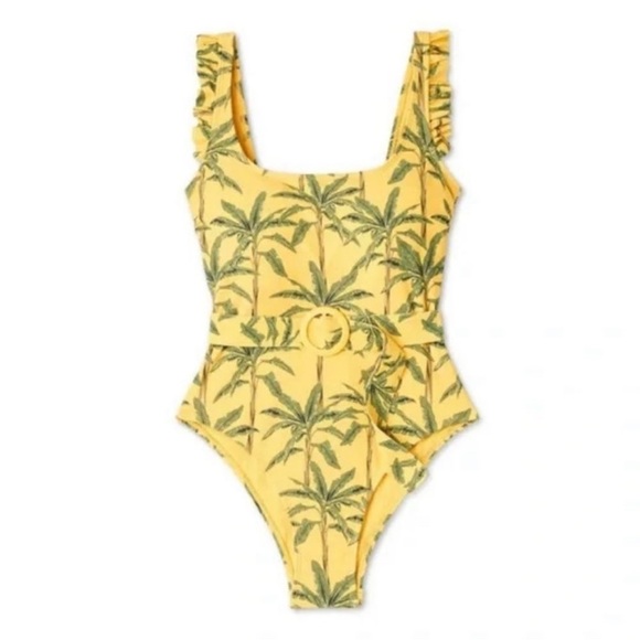 NWOT agua BenditA x Target Swimsuit size 2X sold out yellow with green - Picture 4 of 16